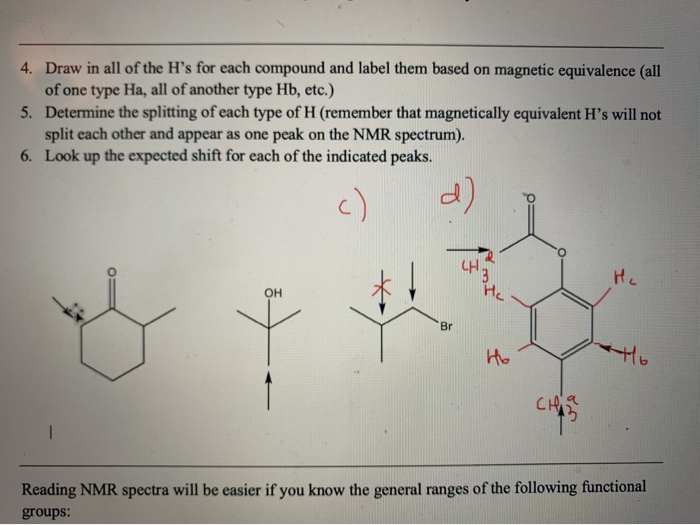 Solved 4. in all of H's for each compound and label | Chegg.com