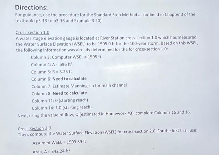 Solved Directions: For guidance, use the procedure for the | Chegg.com