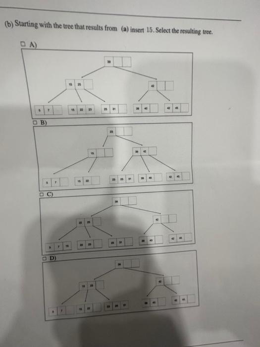 Solved (c) Starting with the tree that results from (b), | Chegg.com