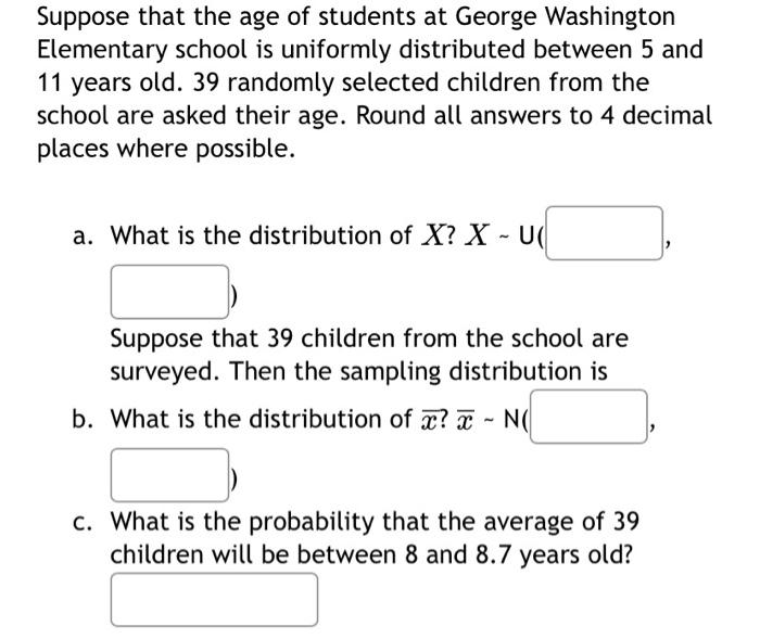 Solved Suppose that the age of students at George Washington | Chegg.com