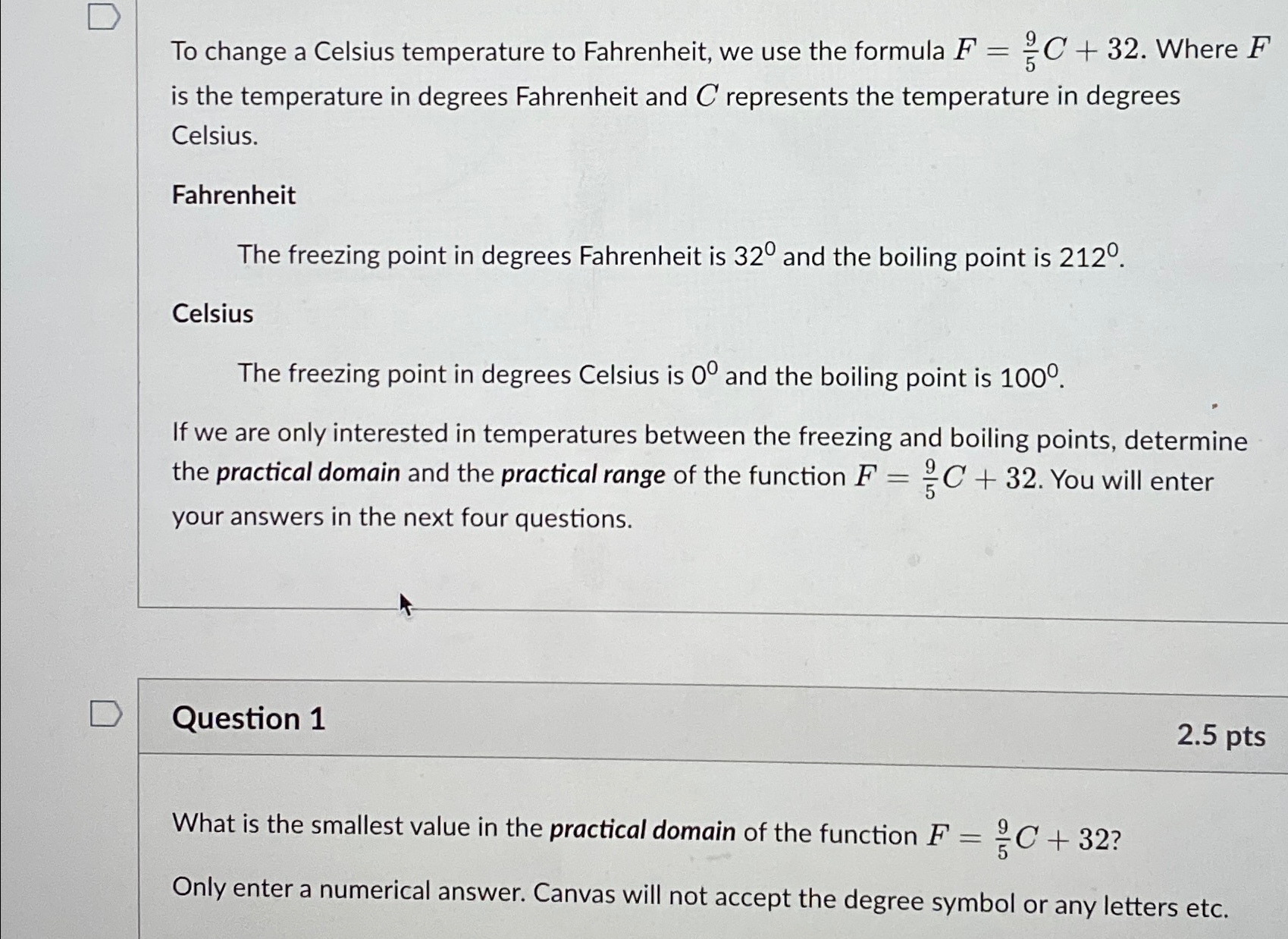 Solved Use the information about Celsius and Fahrenheit (F =