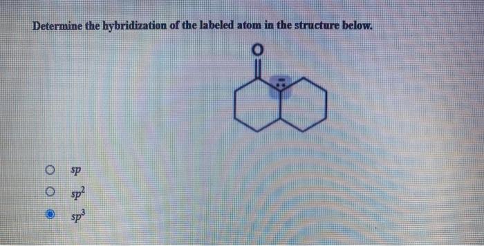 Solved Determine the hybridization of the labeled atom in | Chegg.com