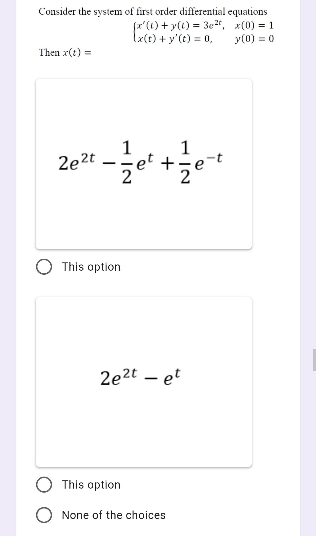 Solved Consider the system of first order differential | Chegg.com