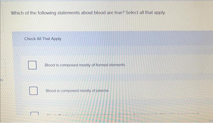 Solved Which of the following statements about blood are | Chegg.com