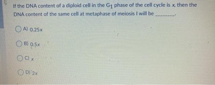 Solved If the DNA content of a diploid cell in the G1 phase | Chegg.com