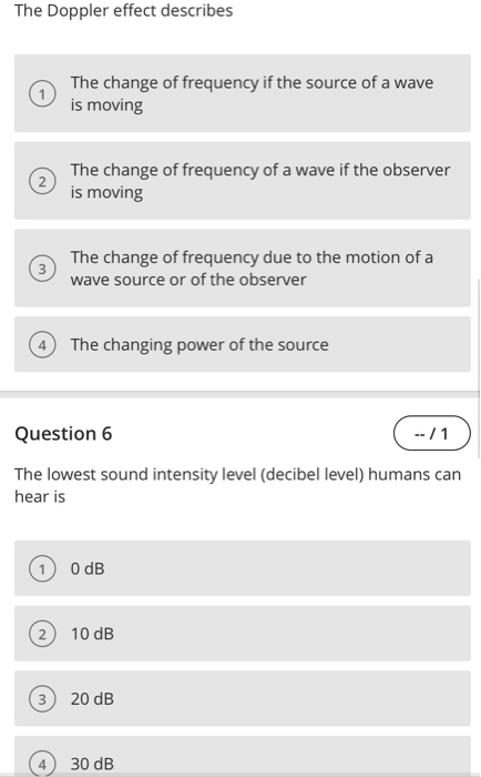 Solved The Doppler effect describes The change of frequency | Chegg.com