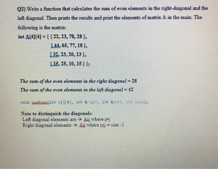 Solved QI) Write a CH program that manipulates two arrays | Chegg.com