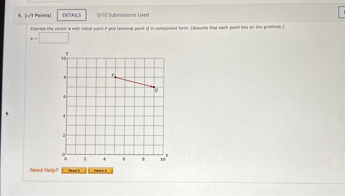 Solved Express the voctor ∨ with inital point P and terminal | Chegg.com