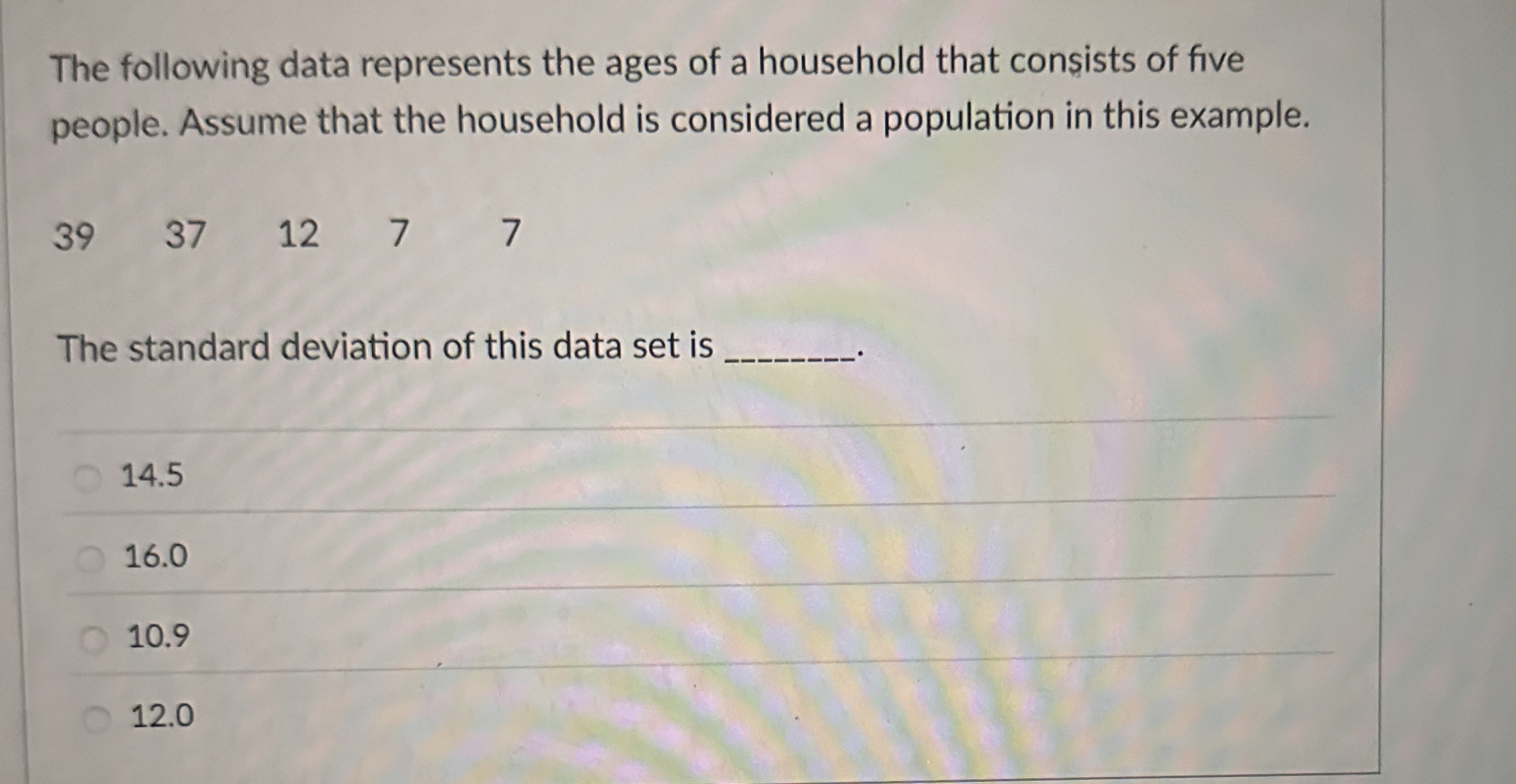 Solved The following data set represents the age of a random