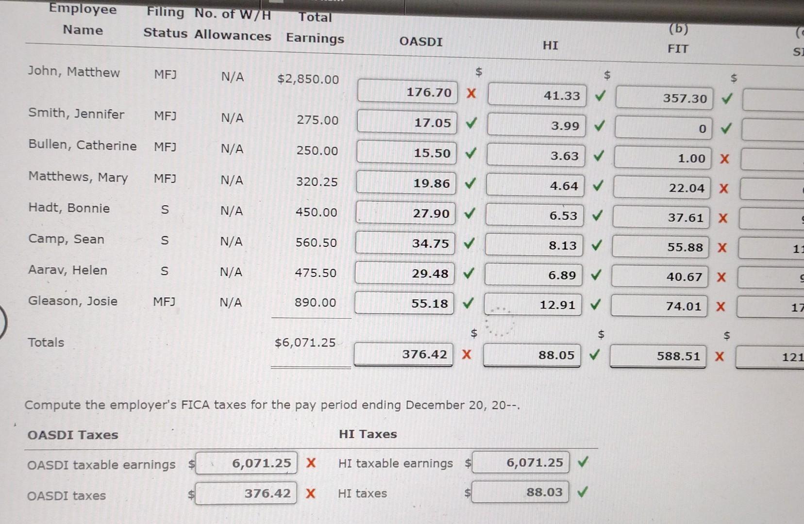 Employee Name Filing No Of W H Total Status Chegg