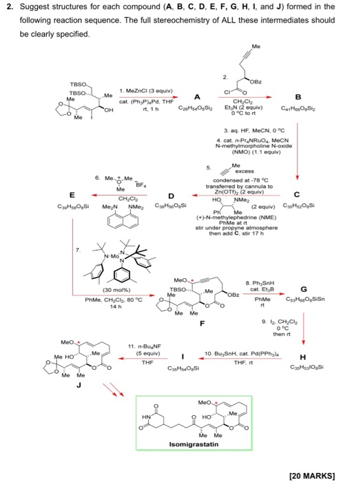 2. Suggest structures for each compound (A, B, C, D, | Chegg.com