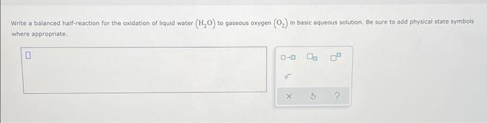 Solved Write A Balanced Half Reaction For The Oxidation Of 0923