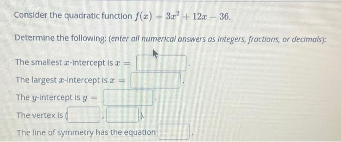 what is the domain of this quadratic function y=x2 12x 36
