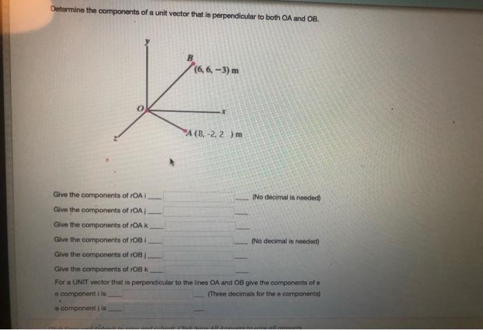 Solved Determine the components of a unit vector that is | Chegg.com