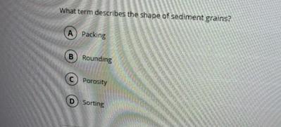 Solved What term describes the shape of sediment | Chegg.com