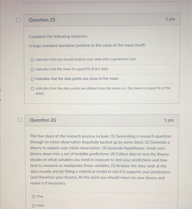 Solved Complete the following sentence: A large standard | Chegg.com