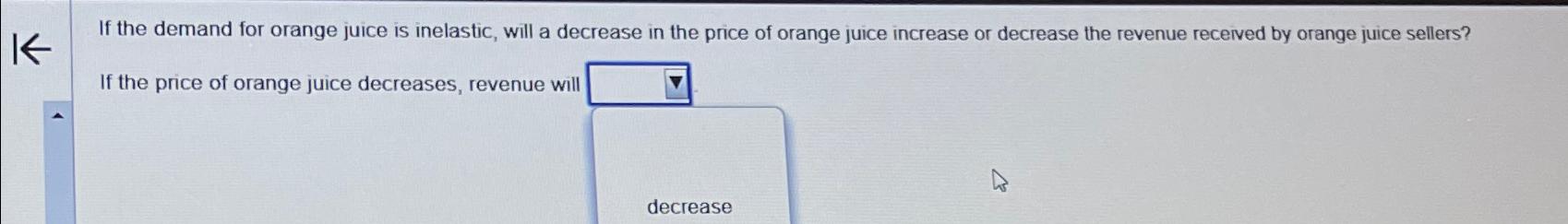 Solved If the demand for orange juice is inelastic, will a | Chegg.com