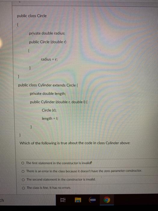 Solved public class Circle [ private double radius: public | Chegg.com