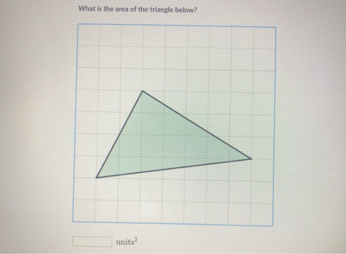 Solved What is the area of the triangle below? units | Chegg.com