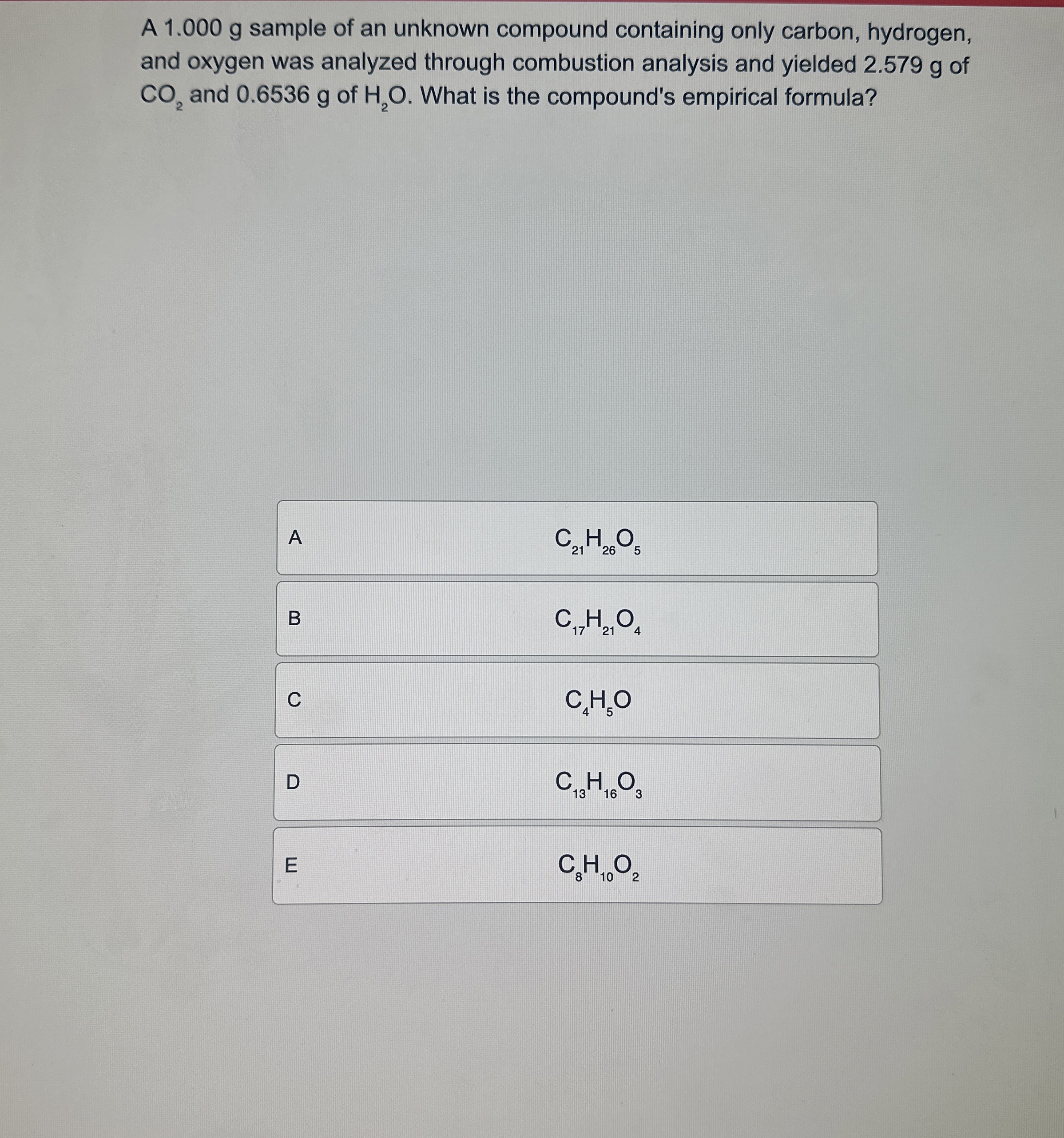Solved A 1.000g ﻿sample of an unknown compound containing | Chegg.com