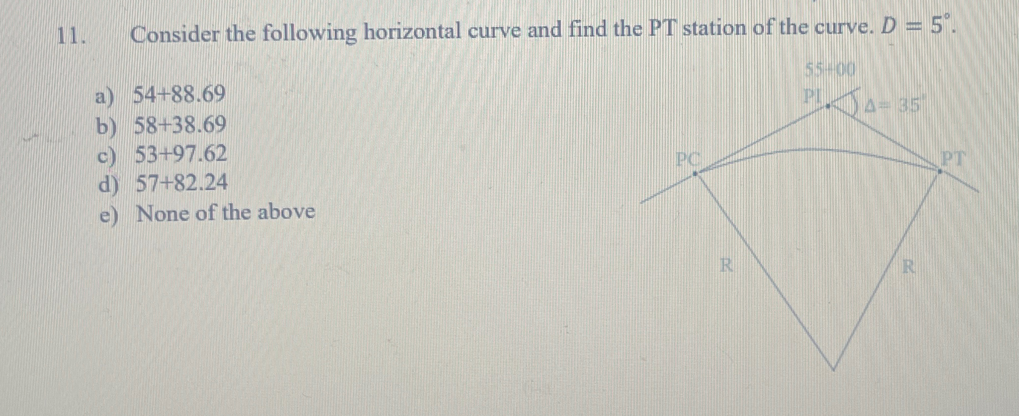 Solved Consider the following horizontal curve and find the | Chegg.com