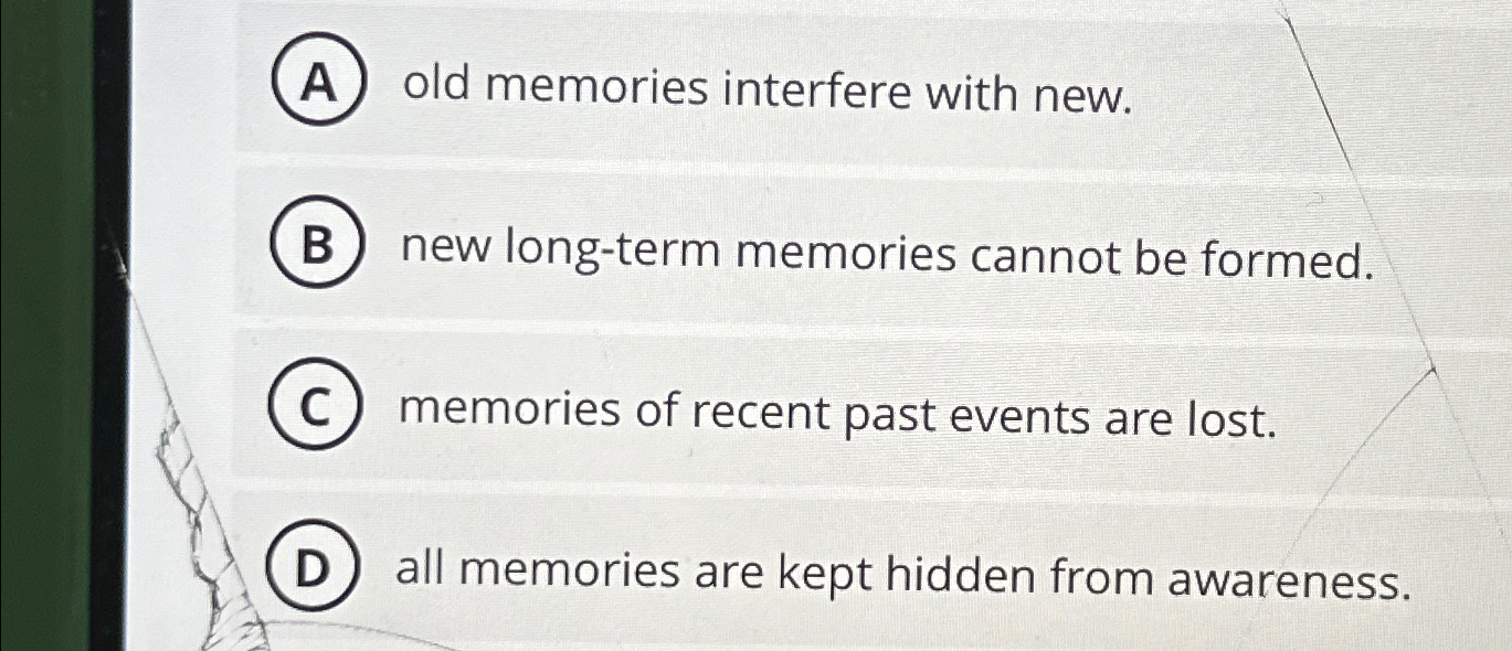 Solved in retrograde amnesia, old memories interfere with