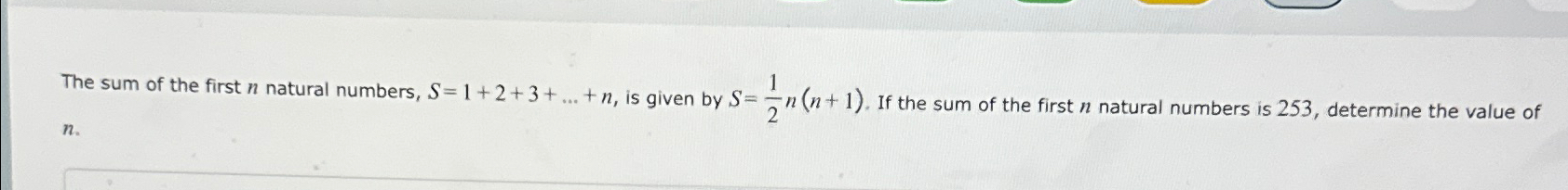 formula for sum of first n 1 natural numbers