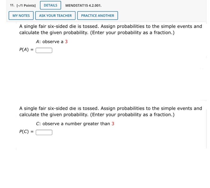 Solved 11 1 Points DETAILS MENDSTAT15 4 2 001 MY NOTES Chegg