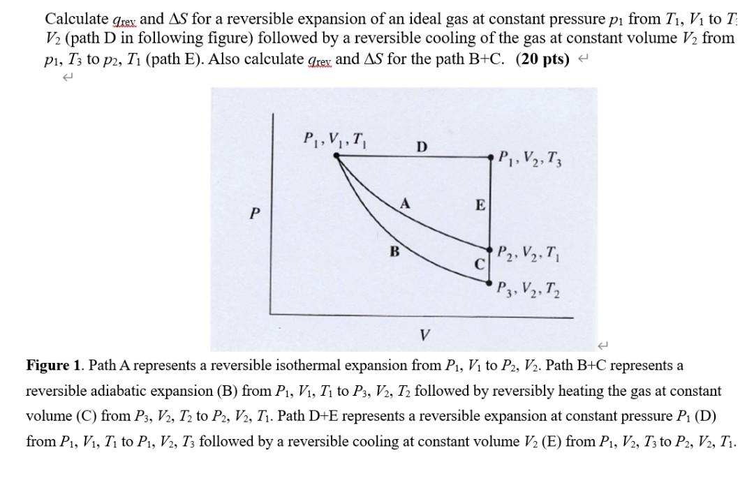 Solved Calculate Grey and AS for a reversible expansion of | Chegg.com