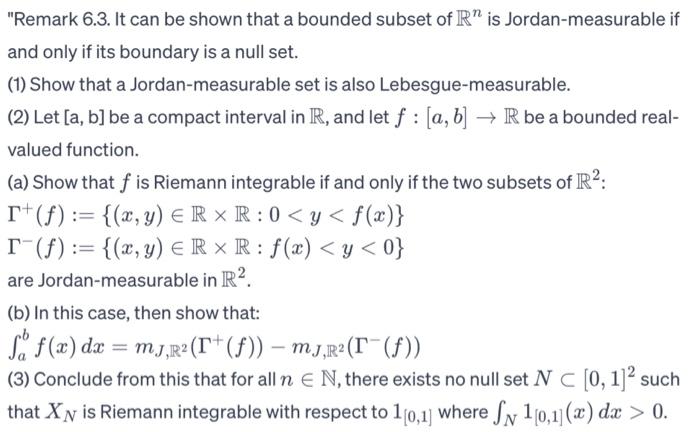 Solved We now define the inner Jordan measure, or Lebesgue | Chegg.com