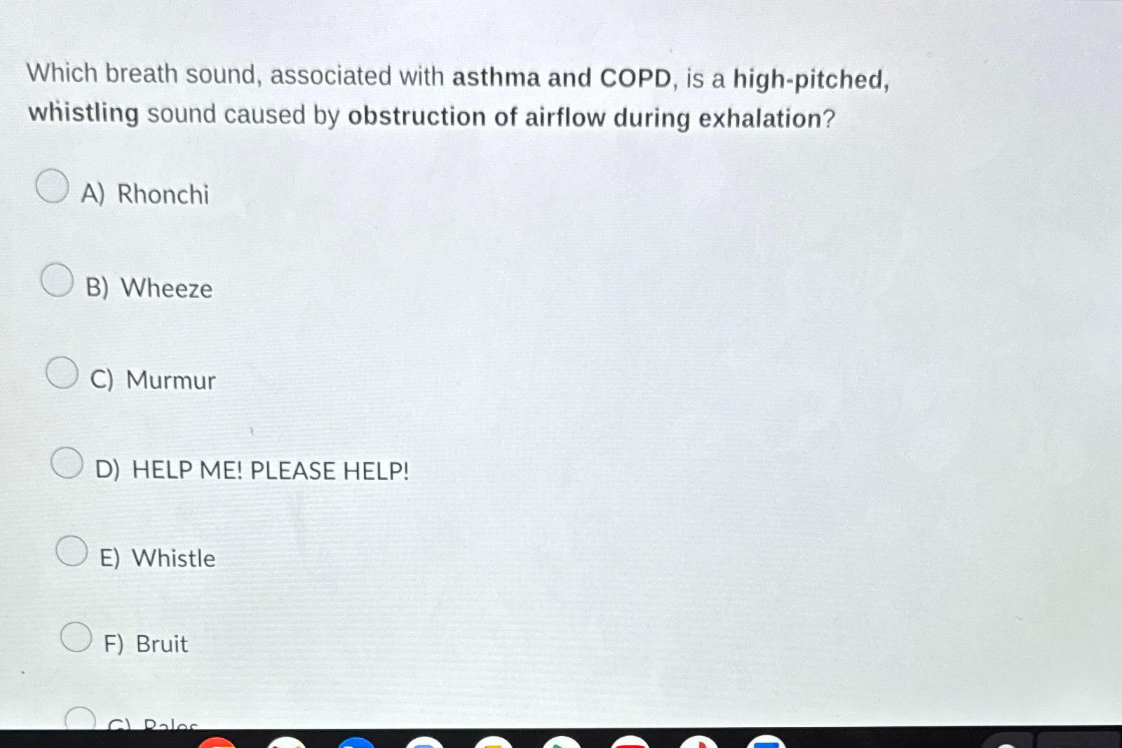 Solved Which breath sound, associated with asthma and COPD, | Chegg.com