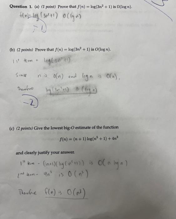 Solved (b) (2 Points) Suppose An Algorithm Requires F(n)=2n | Chegg.com