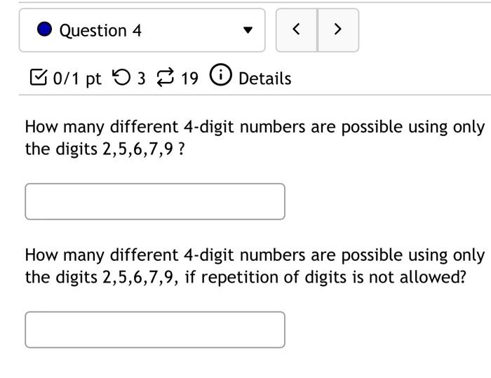 how many 4 digit combinations are there using 1 9