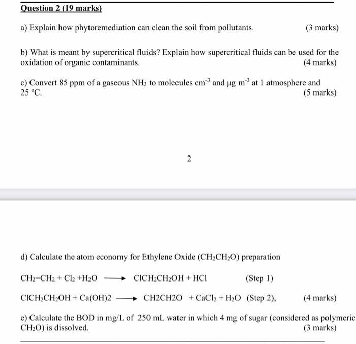 Solved Question 2 (19 Marks) A) Explain How Phytoremediation | Chegg.com