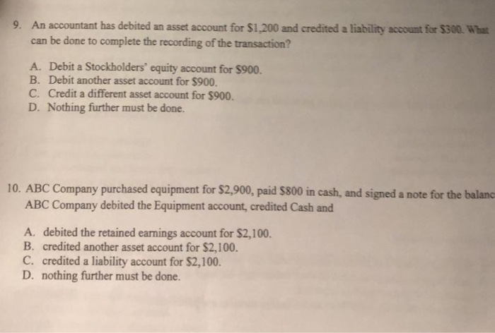 an-accountant-has-debited-an-asset-account-for-1-200-chegg