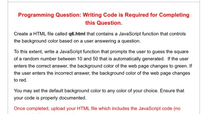 Solved Programming Question: Writing Code is Required for | Chegg.com