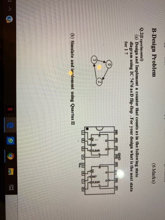 Solved B-Design Problem (6 Marks) Q.2 (Experimental) (a) | Chegg.com