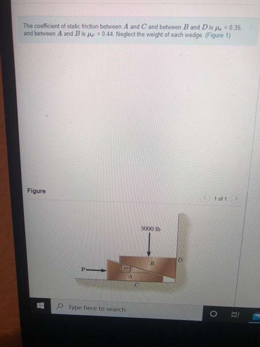 Solved The coefficient of static friction between A and C | Chegg.com