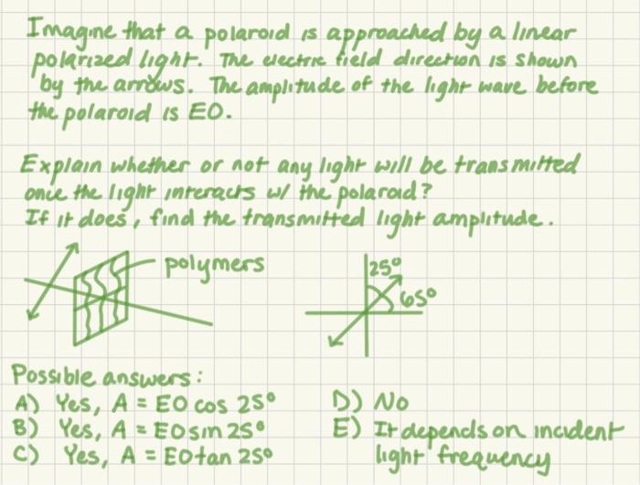 Solved Imagine That A Polaroid Is Approached By A Linear | Chegg.com