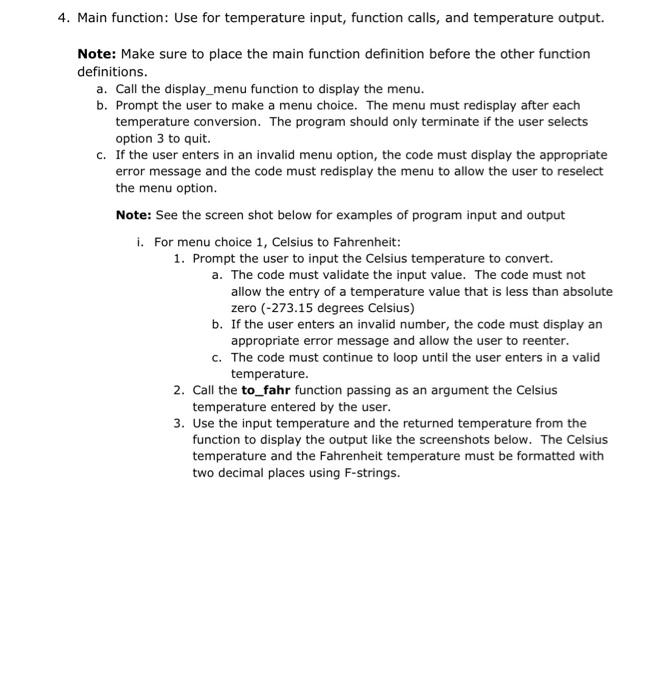 Solved eate a program with the following functions (remember | Chegg.com
