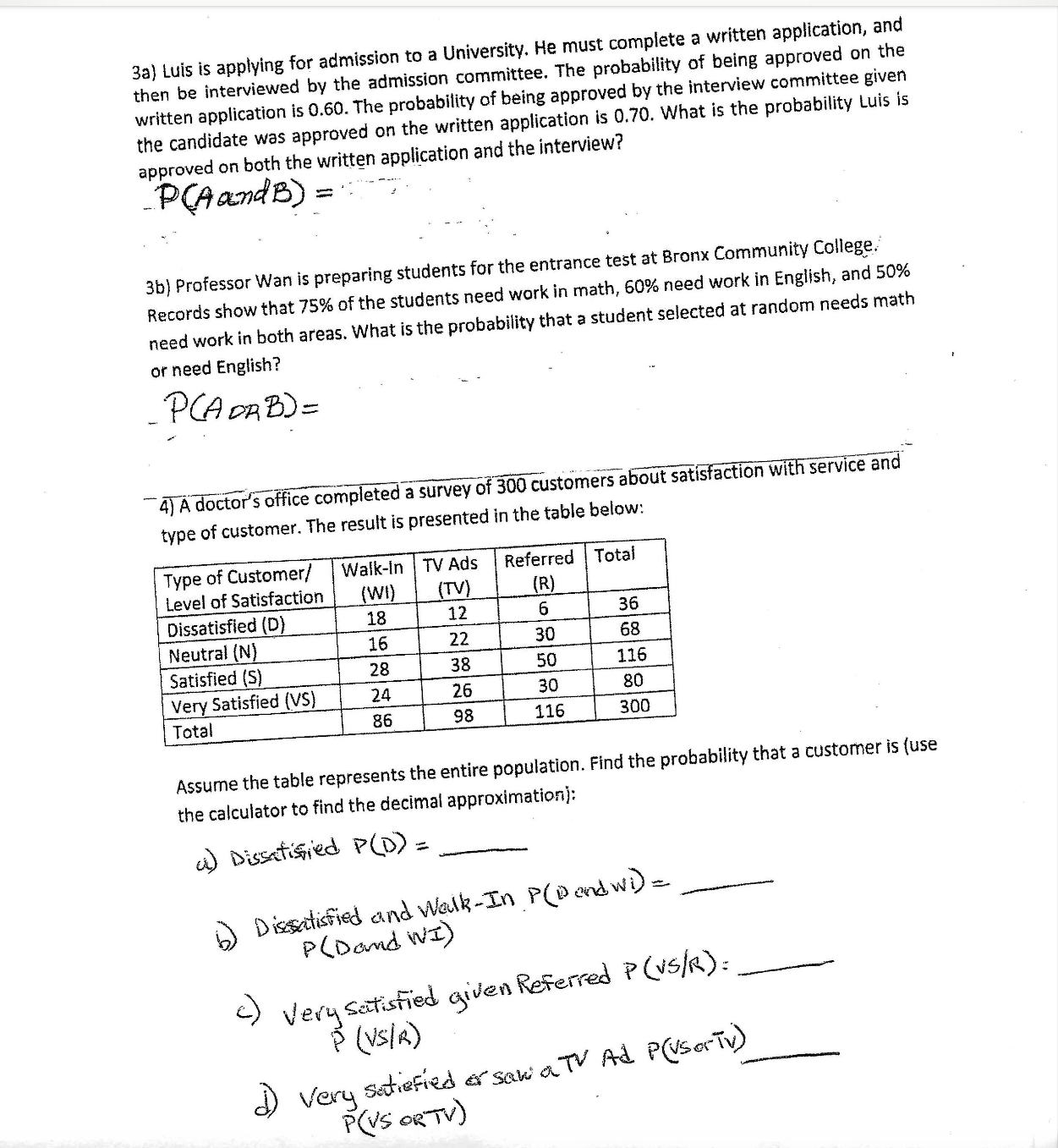 Solved 3a) ﻿Luis is applying for admission to a University. | Chegg.com