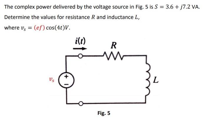 Solved The complex power delivered by the voltage source in | Chegg.com