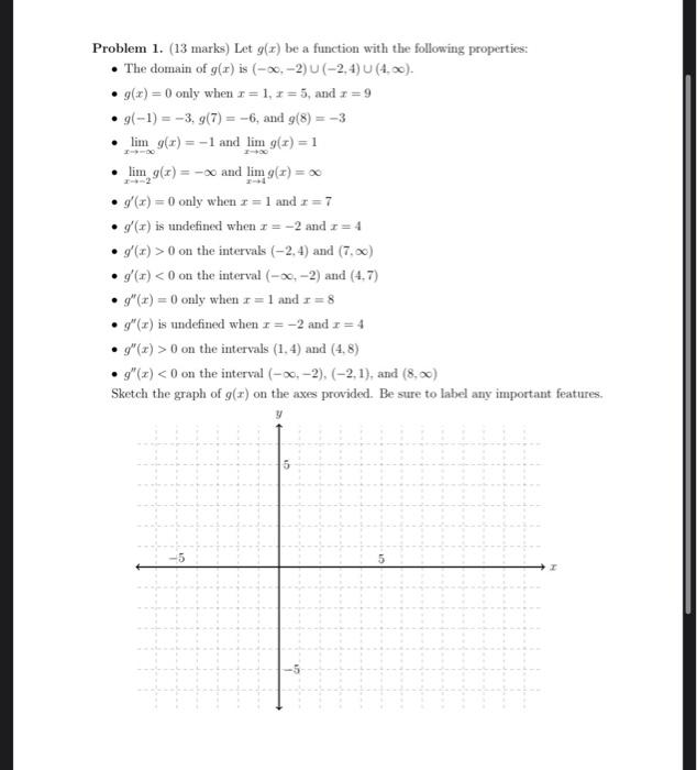 Solved Problem 1 13 Marks Let G Be A Function With T Chegg Com