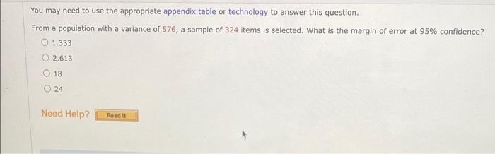 Solved You may need to use the appropriate appendix table or 