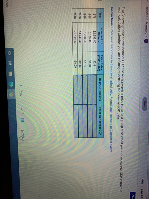 Solved Et - Chapter 7 Homework Help Save & E Che The | Chegg.com