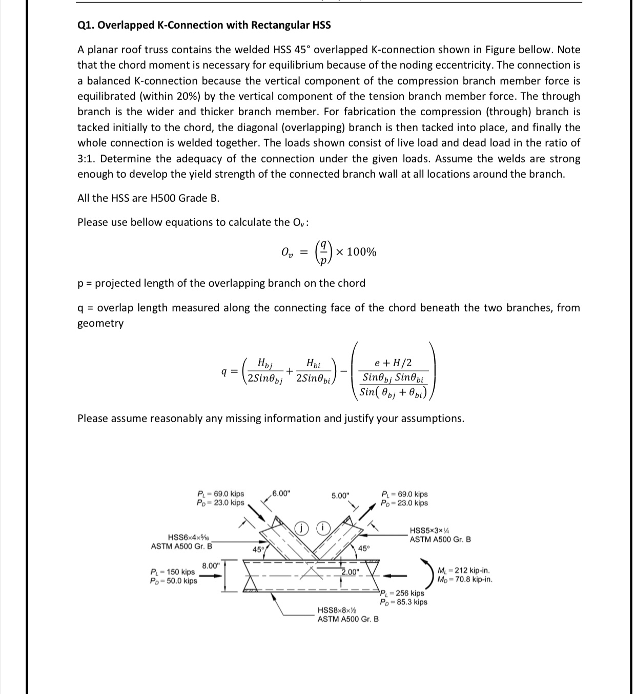  solved q1 overlapped k connection with rectangular hss