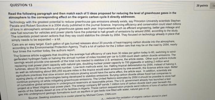 Solved QUESTION 13 20 points 5 Read the following paragraph | Chegg.com
