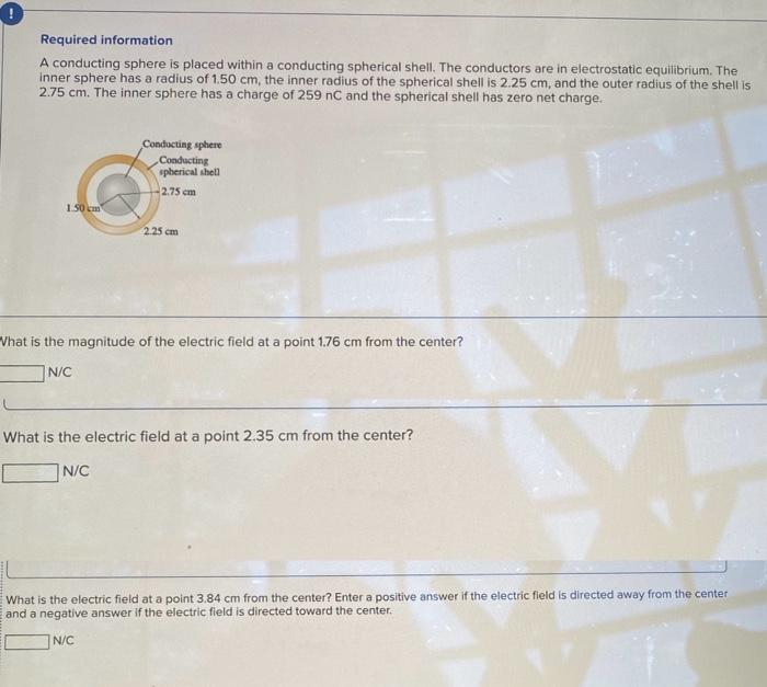 Solved Required information A conducting sphere is placed | Chegg.com