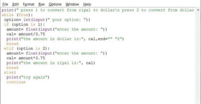 Solved Eile Edit Format Bun Qptions Window Help print(" | Chegg.com