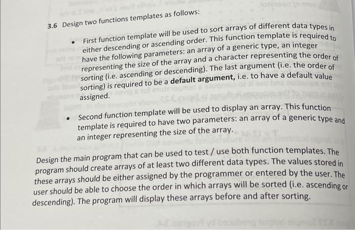 Solved 3.6 Design two functions templates as follows: - | Chegg.com